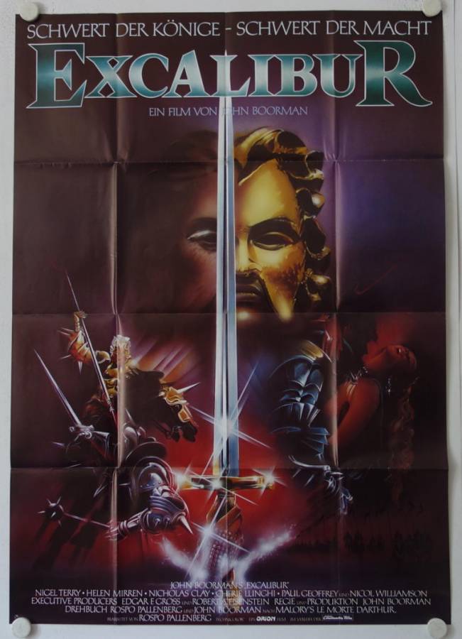 Excalibur original release german double panel movie poster